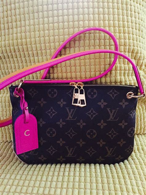 lv bag hot pink|Lv bag with pink strap.